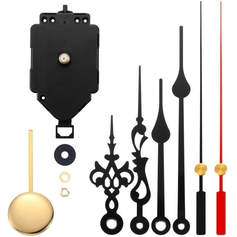Quartz Pendulum Clock Movement Mechanism DIY Repair Parts Replacement with 2 Pairs Hands,Pendulum for DIY Clock Repair