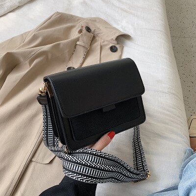 Women Shoulder Bag PU Leather Female Brand Totes Female Khaki Crossbody Bag For Women Handbag: black