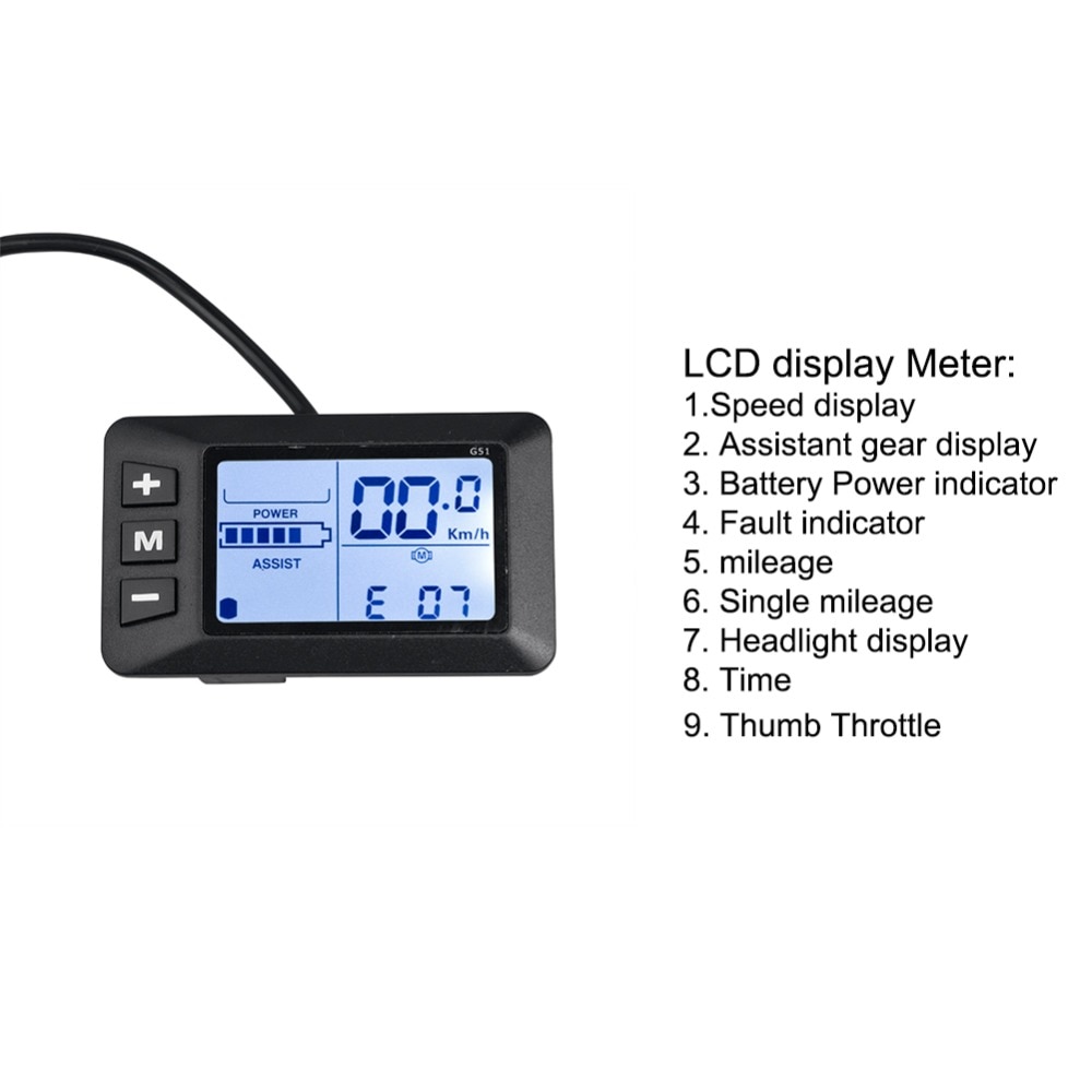 Controlador eléctrico de bicicleta de 36 V-48 V de 500 W, controlador de pantalla LCD de acelerador de dedo, controlador BLDC para Scooter eléctrico E kit de piezas de accesorios de bicicleta