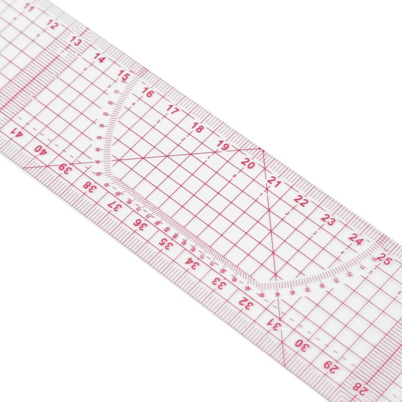 Sewing tailor 54 cm shared double side metric straight ruler transparent pink