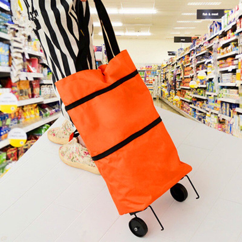 Stil foldning hjul indkøbsposer hjem bagage trolley taske multifunktionel indkøbskurv
