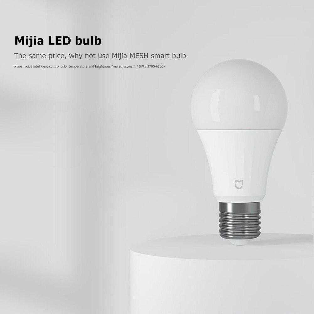 Xiaomi Mijia 5W E27 Bluetooth malla inteligente LED Bombilla 2700-6500K regulable Control de voz iluminación del hogar lámpara de noche linterna MJDP09YL