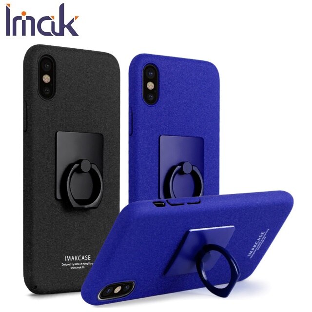Imak Hard Frosted Matte PC Ring Houder Skin Behuizing Telefoon Case Voor iPhone 6s X 8 7 6 Accessoires