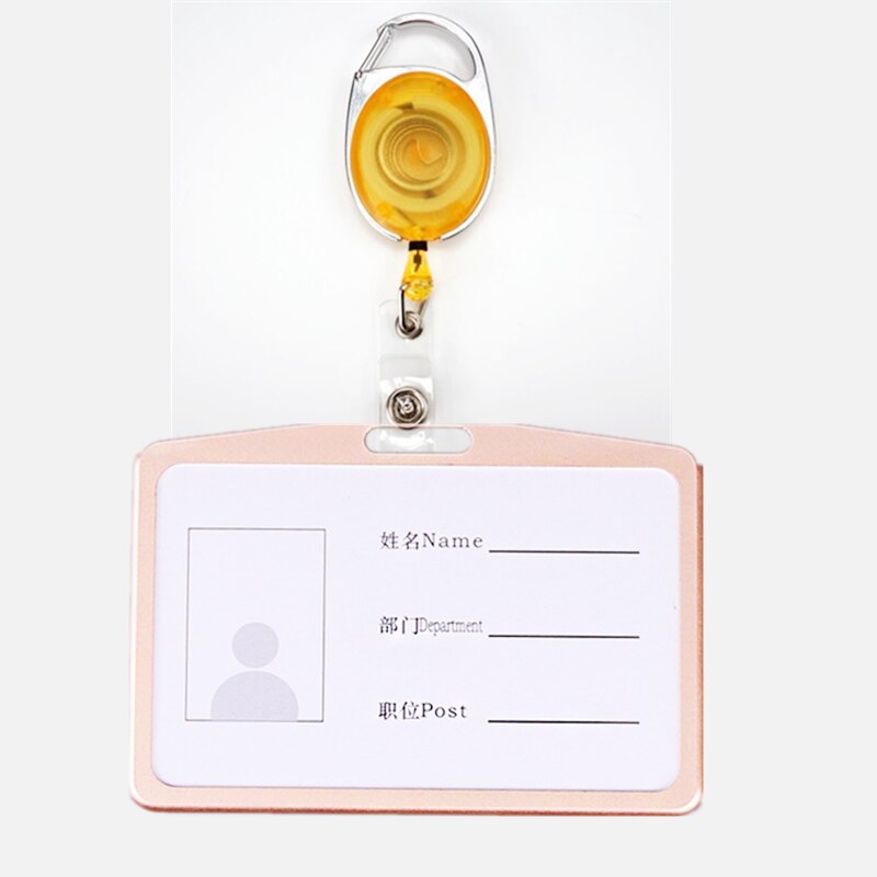 ID Badge Holder Card Set with Retractable Pull Badge Reel Clip School Supplies: N0.5