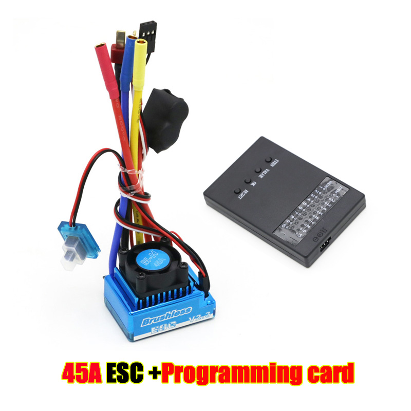 Waterproof 45A 60A 80A 120A Brushless ESC Electric Speed Controller Dust-proof for 1/8 1/10 1/12 RC Car Crawler RC Boat Part: Burgundy