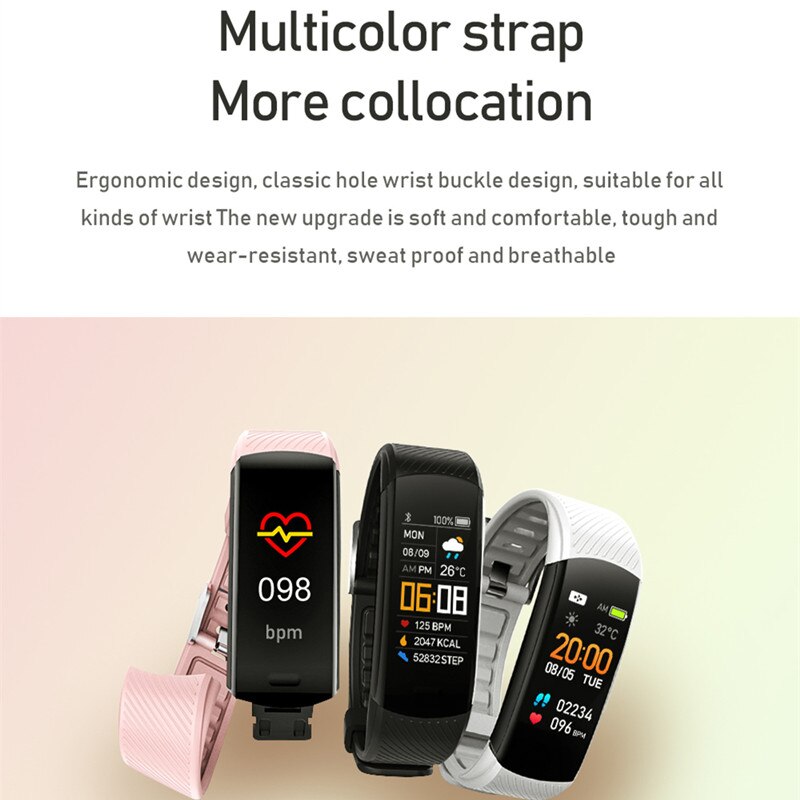 Amynikeer Smart Armband C5S Fitness Armband Fitness Tracker Hartslagmeter Stappenteller Calorie IP67 Waterdichte Slimme Band