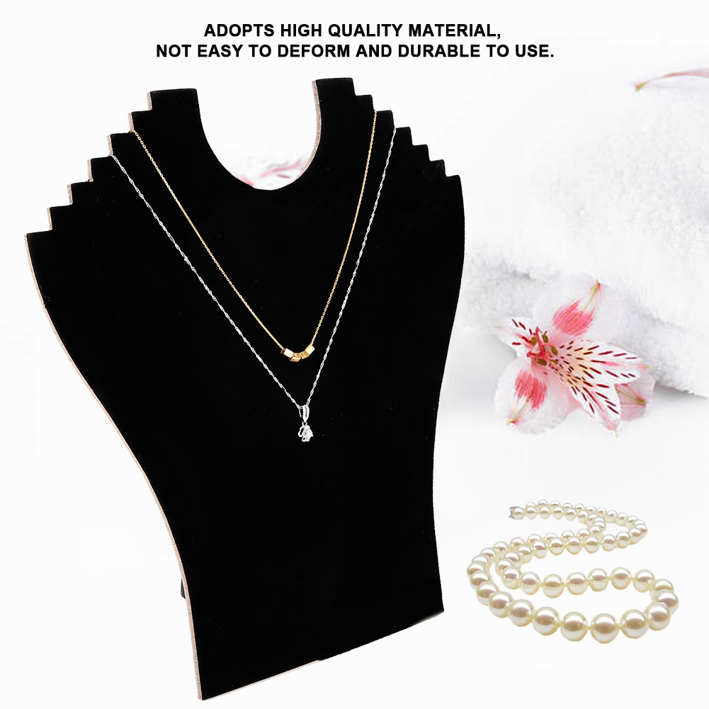 Sieraden Display Stands Zwart Flanel Ketting Hanger Ketting Sieraden Buste Display Stands Hanger Houder Rack