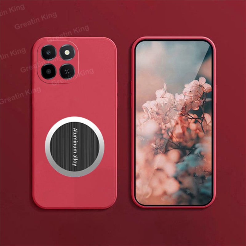 For Honor X6C NIC-LX1 NIC-LX2 NIC-LX3 X6 4G 5G X6s X6B Plus X7b X8b Phone Case Cover With Magnetic Metal Adhesive Sticker: PVC / army green