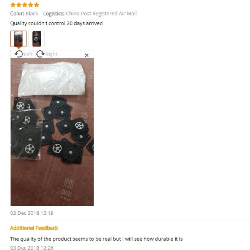 Ensemble de réparation de carburateur ZAMA 180, 10 pièces/lot, membrane de diaphragme doseur, pièces de joint pour ZAMA180 192