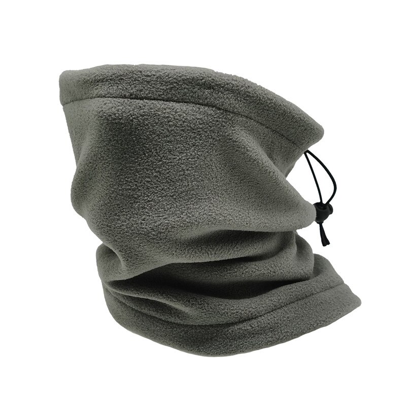 Fleece Neck Warmer 1PC 3 In 1 Unisex Polar Thermal Ski Wear Snowboarding Snood Scarf Hat Multi Function Scarf Collar: Gray