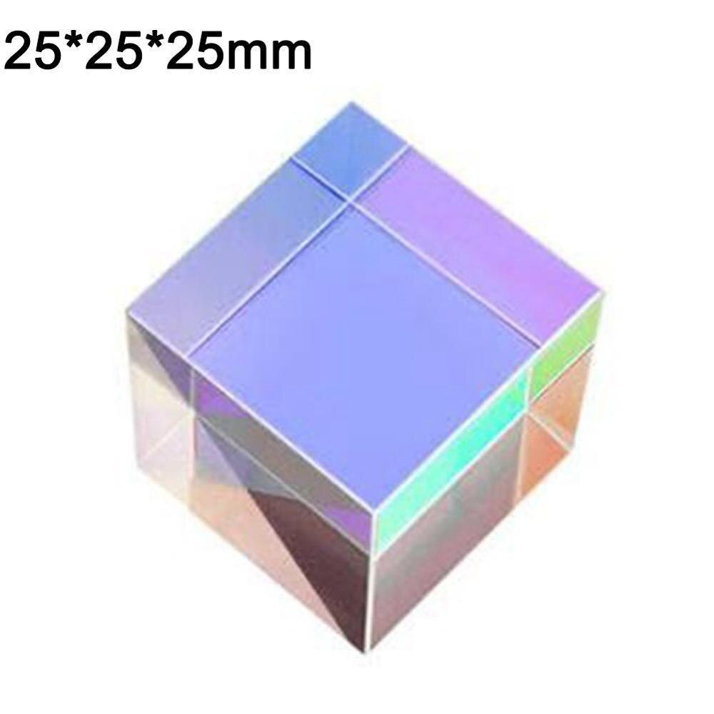 Dichroic Glass Optical Color X-Cube Four Side Polished Glass Experiment Prism 5*5*5mm For Teaching K9 Rainbow Cube G0A7: H