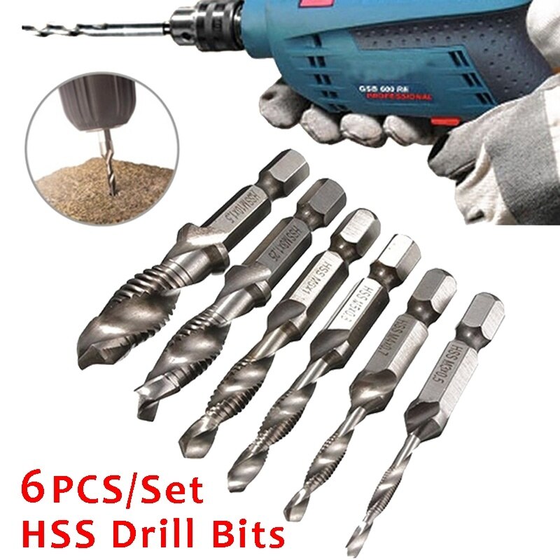 6pcs M3-M10 Screw Tap Drill Bits Hss Taps Counters... – Vicedeal