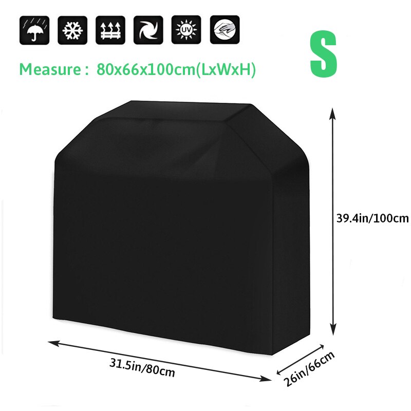 Waterdichte BBQ Grill Cover Barbeque Cover Anti Dust Regen UV Voor Gas Houtskool Elektrische Barbe Barbecue Accessoires Outdoor Tuin: S