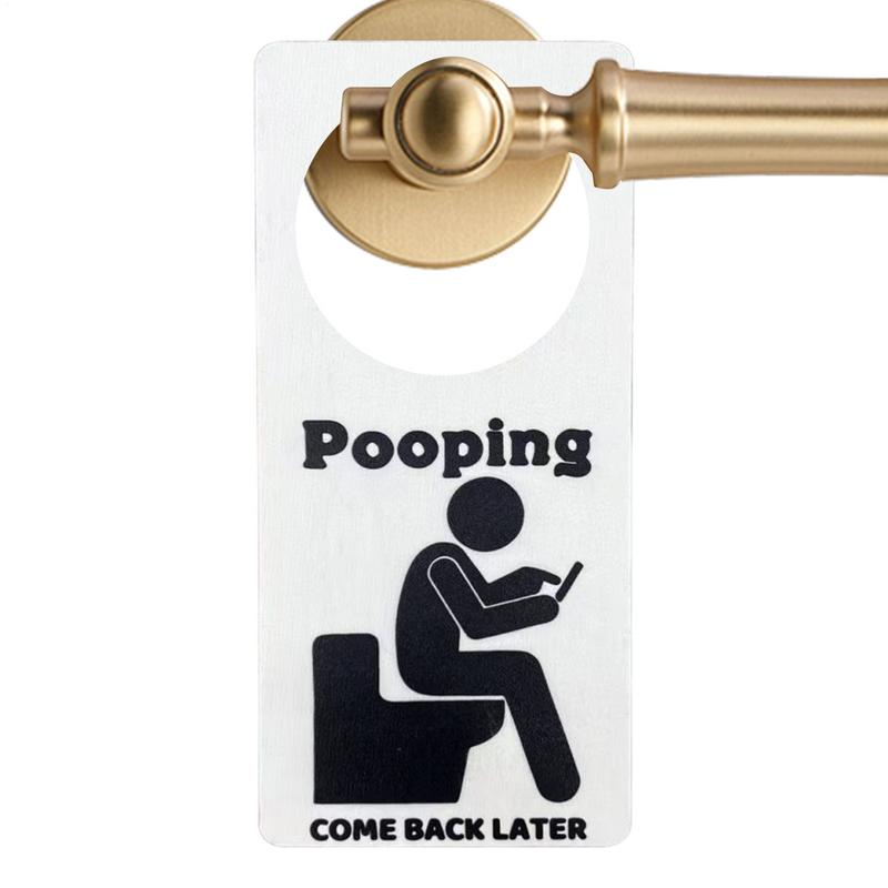 Letreros ocupados para puerta de baño, novedad, caca, vuelve después, letrero ocupado, letrero ocupado divertido en la puerta del baño, puerta de madera
