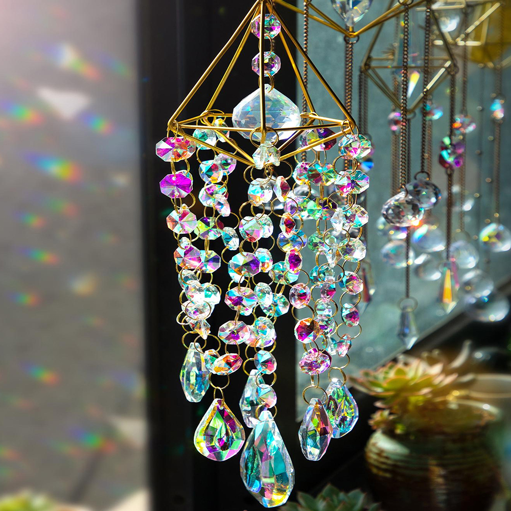1pc Light Fantasy Crystal Windgong Hangend Raam Patio Antenne Hangende Suncatcher Regenboogcadeau