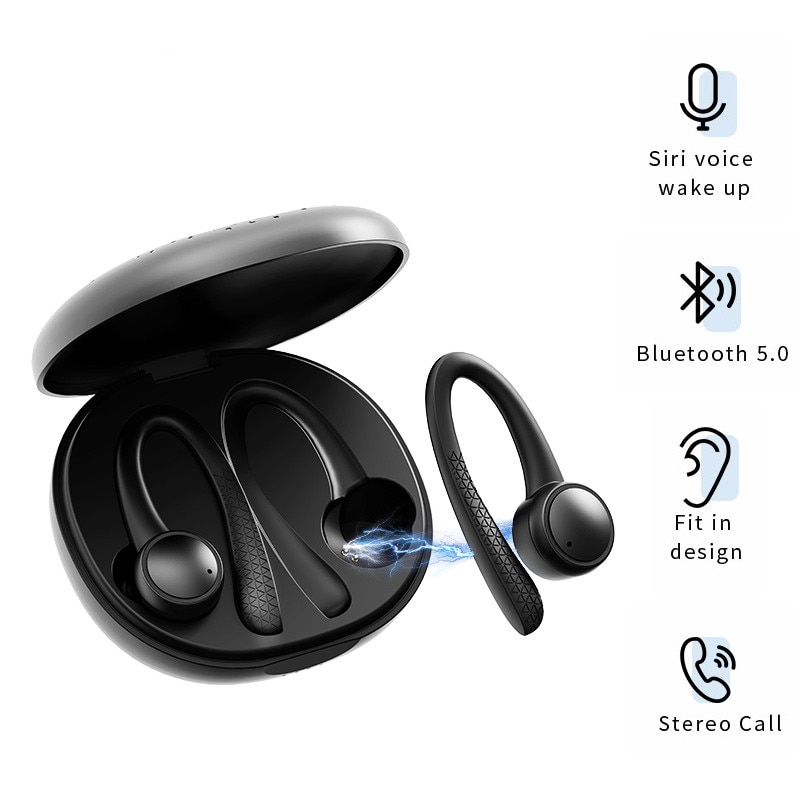 Aikswe Tws 5.0 Draadloze Bluetooth Oortelefoon T7 Pro Hifi Stereo Draadloze Hoofdtelefoon Sport Headset Met Opladen Doos Voor Telefoon