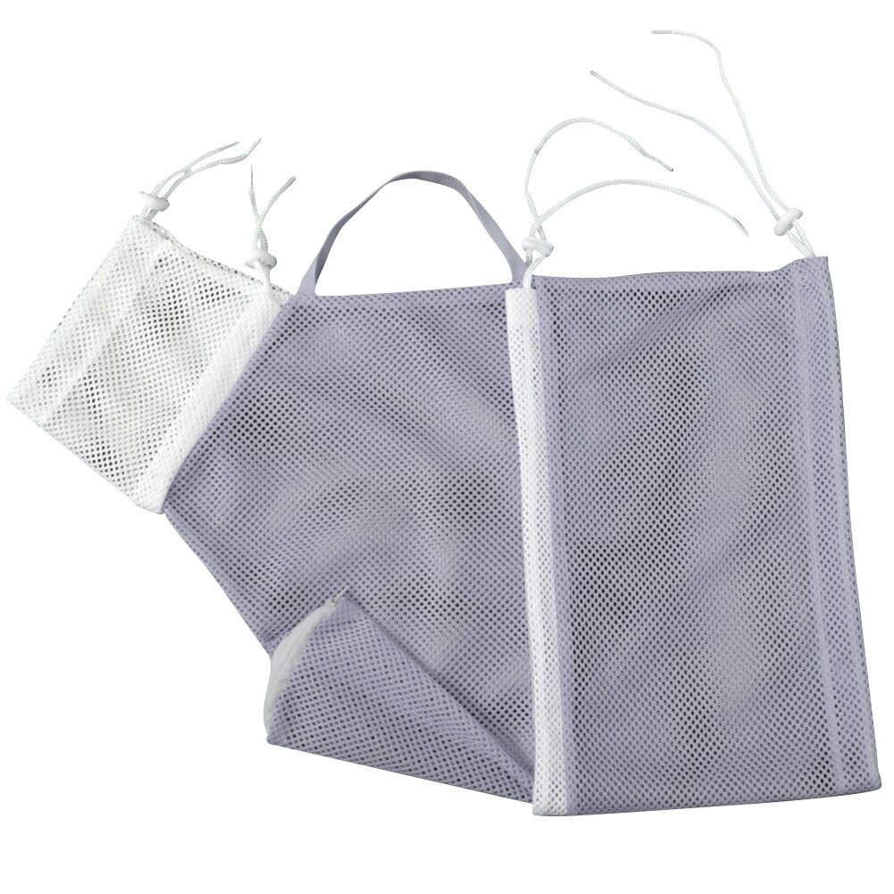 Vask kat badetaske plukke ører bid fastspænding bærbar snoretræk pleje polyester mesh negle trimning anti ridse hjem: Grå