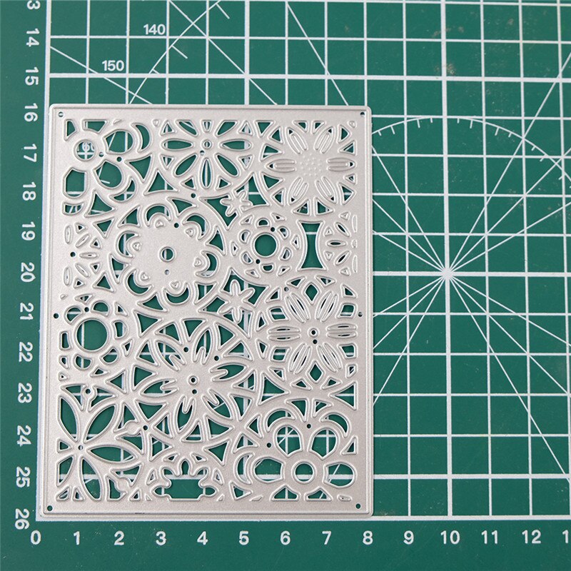 Kokorosa Floral Metal Cutting Dies for Scrapbooking Card Album Embossing Flower Background Frame Die Cut Template: 102x84mm