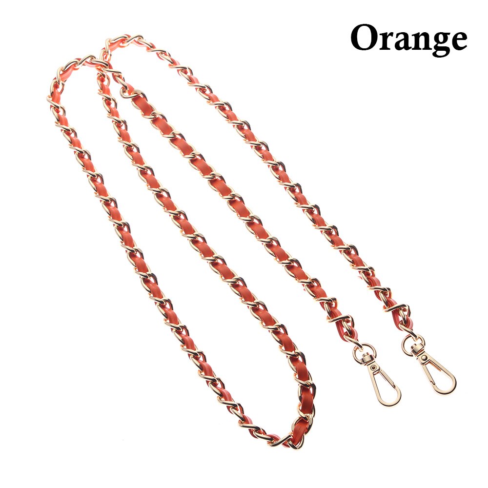 120cm Metal Chain Shoulder Bags Strap Handbag Buckle Handle DIY Strap Accessories for Bag Hardware Double Woven Iron Chain: Orange