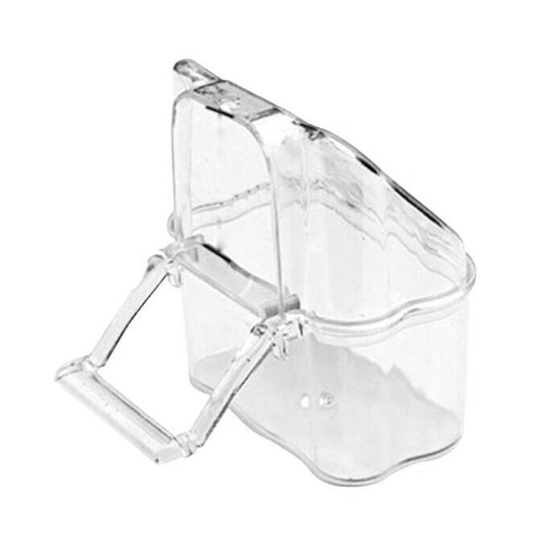 Perroquet oiseau Transparent en plastique nourriture tasse bol entreprise eau propre Silo abreuvoir X6HC