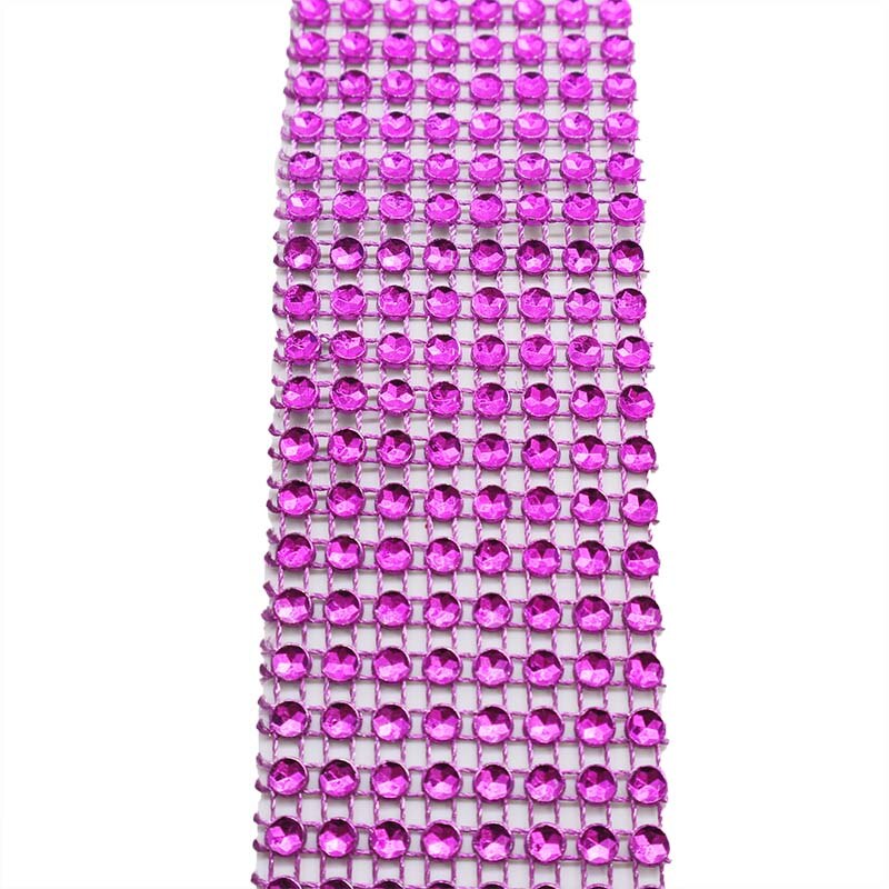 2 mètres 4cm rubans en maille diamantée bling rouleau de maille strass argenté décoration de fête à domicile ruban cristal artisanat fait main: Rose rouge / 2 mètres