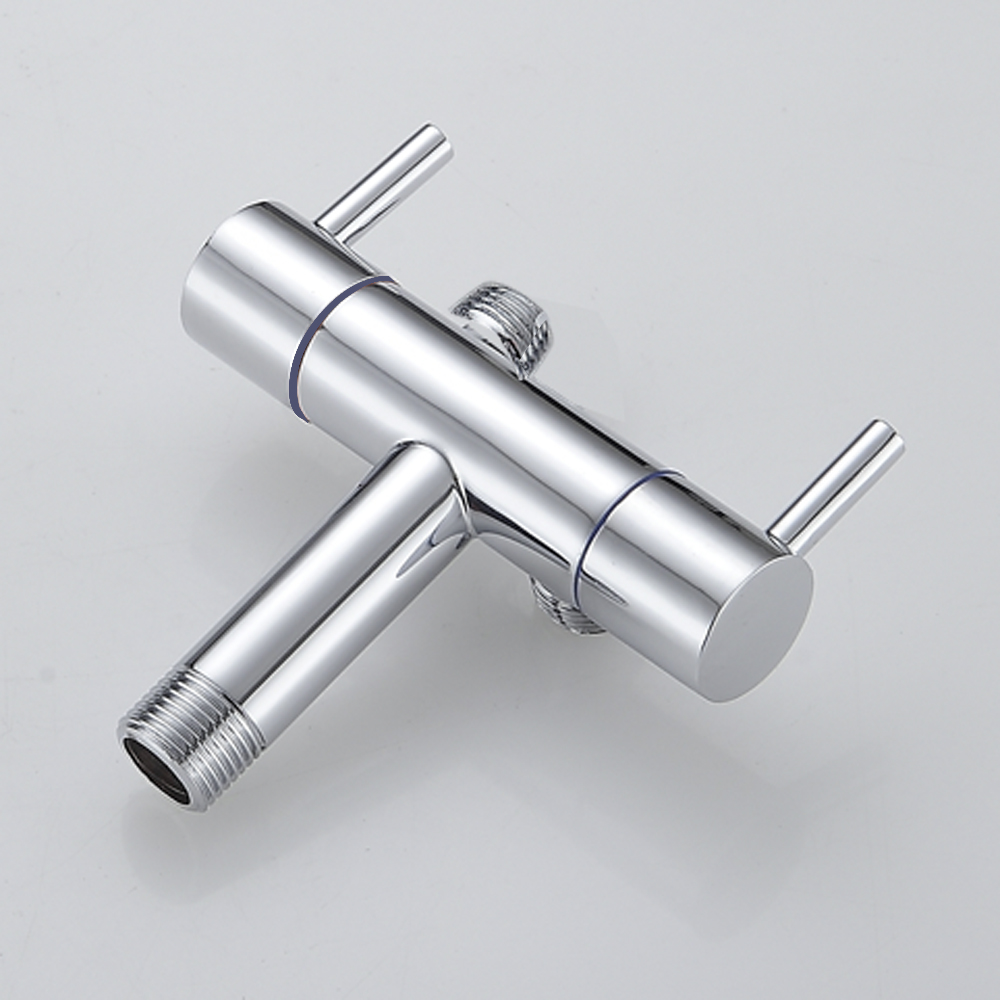 1/2 inch(DN15) Wall Mounted Double Outlet Outdoor Faucet Bathroom Wall Mounted Wash Toilet 1 inlet 2 outlet Angle Valve