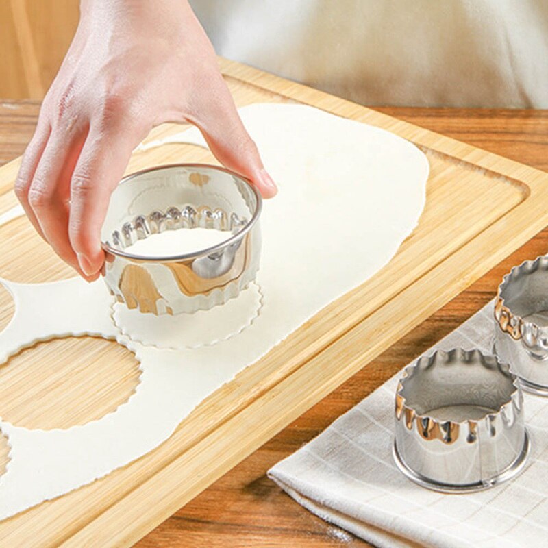 3 stks/set Rvs Deeg Druk Maker Dumpling Pie Ravioli Maken Mold Mould Voor Thuis Keuken Deeg Cirkel Roller Machine