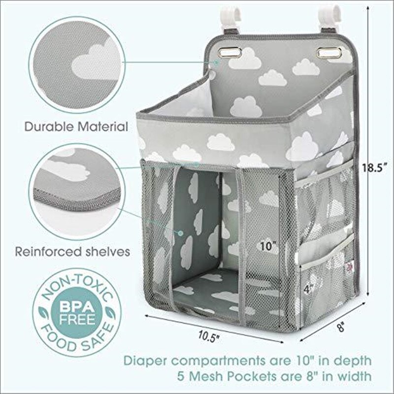 Große Kapazität Tragbare Baby Krippe Organizer Windel Tasche Baby Kindergarten Organizer Bett Hängenden Beutel Baby Wesentliche Wiege Lagerung Tasche