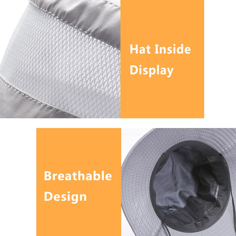 Men's Panama Hat Outdoor UV-proof Breathable Bucket Hat Wide Brim Hat Summer Hiking Anti-UV Sun Hat Fisherman Hat Cowboy Cap