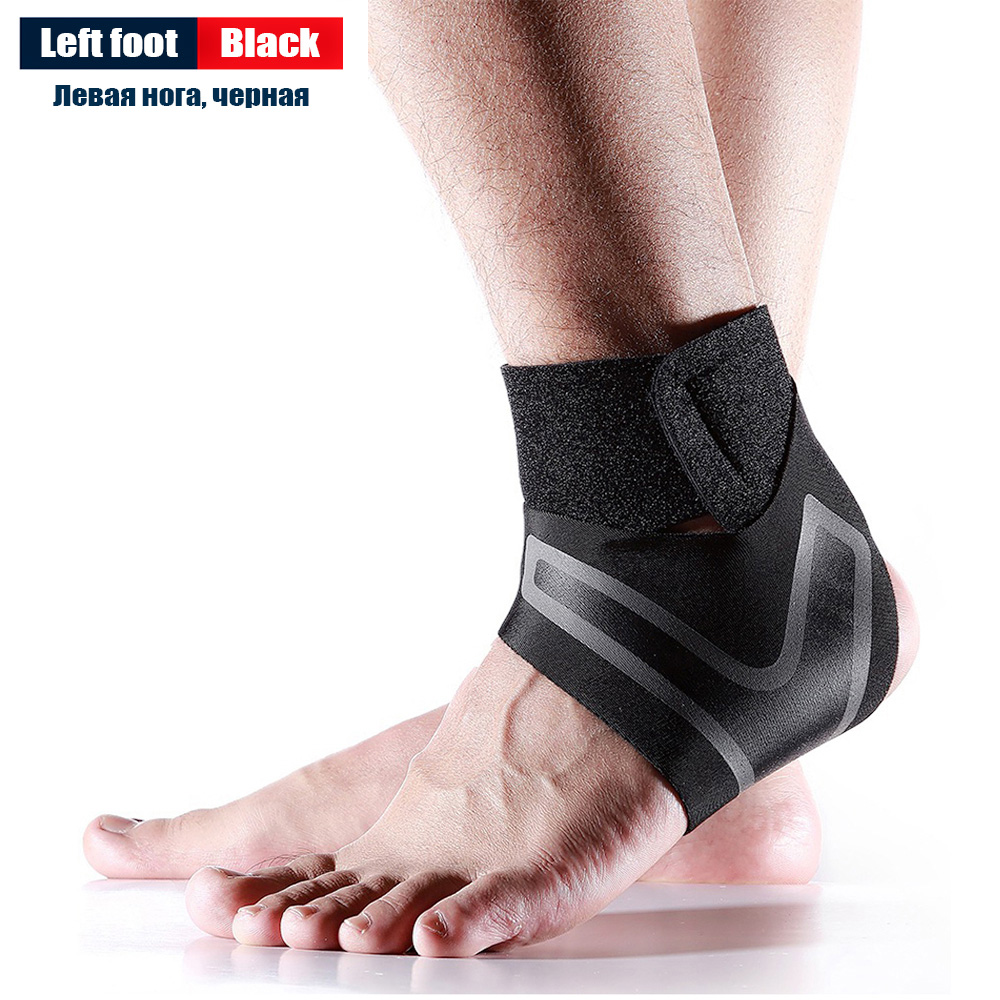 1Pcs Sport Enkelbrace Compressie Ondersteuning Ademend Neopreen Achilles Pezen Pijn Voet Verstuiking Letsel Enkel Wraps: Left Ankle Brace / XL weight 190-220lbs