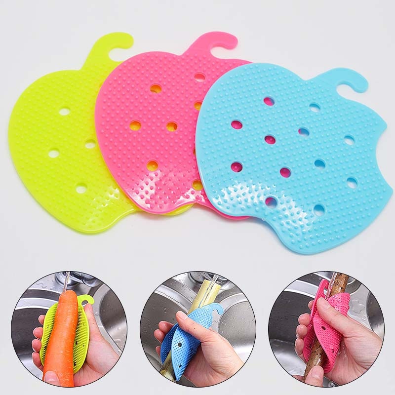 Cepillos de limpieza de vegetales y frutas de PVC cepillo de limpieza multifuncional para el hogar cepillo de limpieza fácil para el Herramientas de limpieza de cocina del depurador de patatas