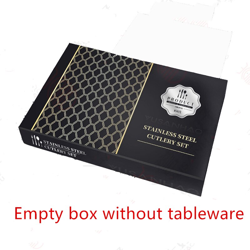 Platinum Tableware Set 304 Stainless Steel Cutlery Set 24pcs Fork Spoon Knife Steak Dinner Set Dinnerware Set Box: Empty box