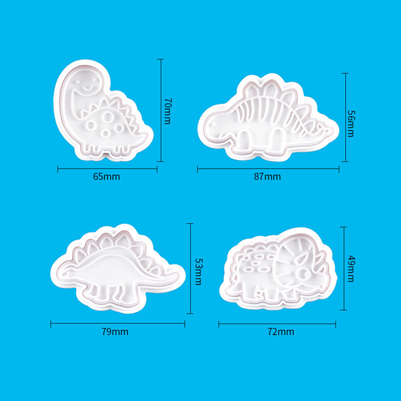 1Set Dier Bladeren Cookie Mold Dinosaurus Biscuit Cutter Food Grade Plastic Diy Bakken Tools Voor Jungle Verjaardag Cupcake Benodigdheden
