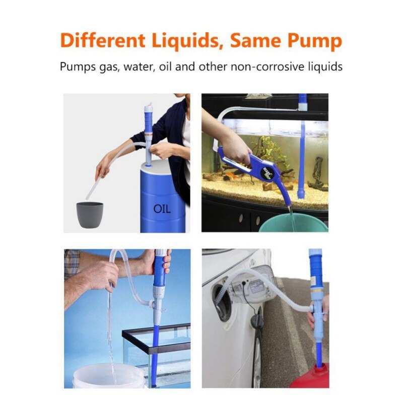 Battery-Operated Liquid Turbo Pump Cordless Pvc Transfer Pump Automatic Powered Portable Liquid Turbo Pump-Blue