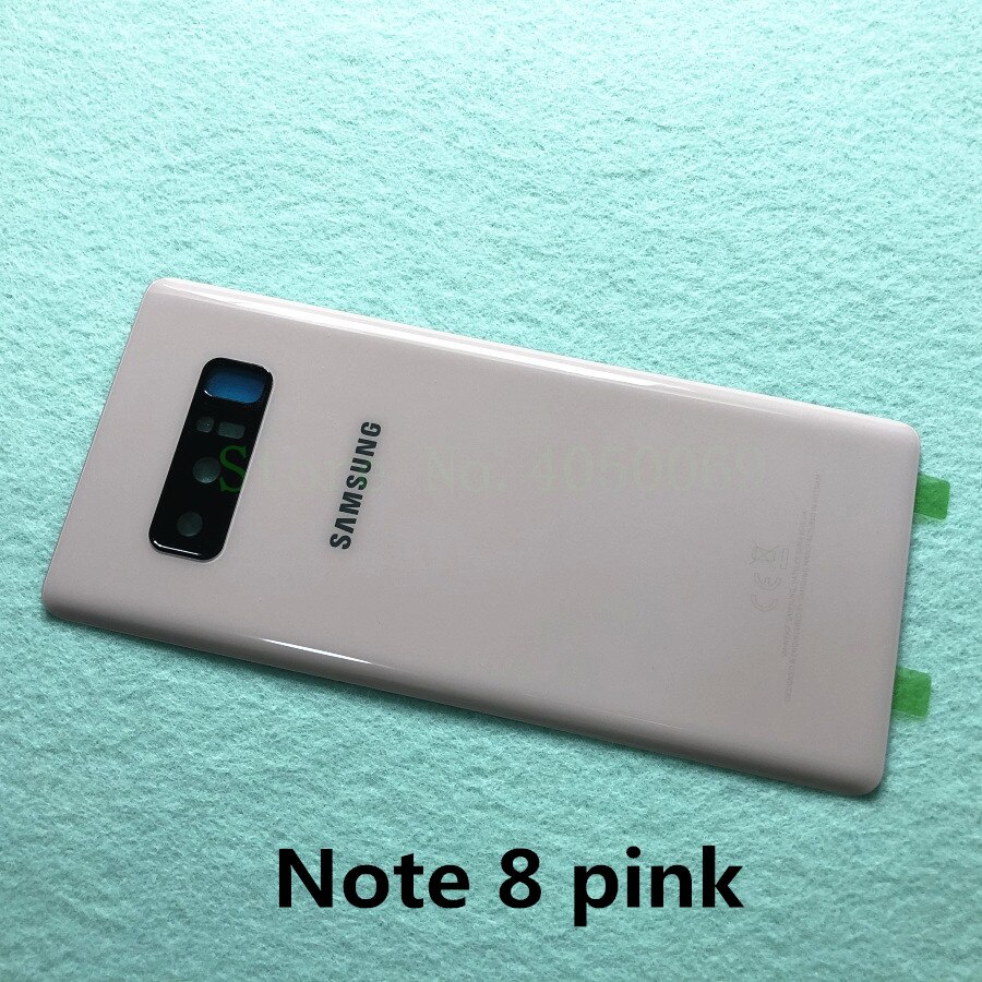 Samsung galaxy note 9 n960 sm-n960f note 8 n950 sm-n950f glass bak batterihus reparasjonsdeksel bakdør koffert erstatning: Note 8 rosa
