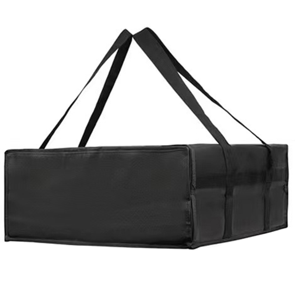 Waterproof Insulated Bag Food Pizza Bag Cold Food Storage Carrying Case For Camping Takeaway: black