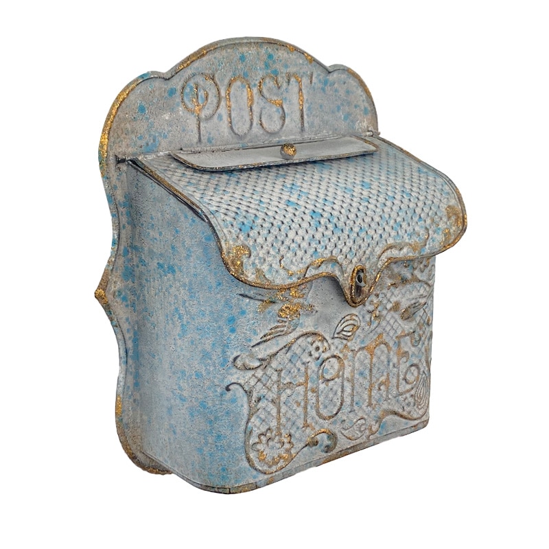 Cassetta postale da parete per esterni da giardino in materiale metallico stile retrò con motivo a uccelli che lascia messaggi decorazione da giardino