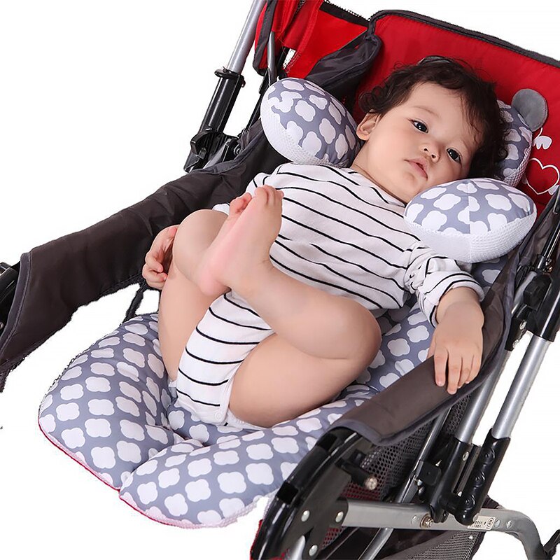 Baby spædbarn toddler hovedstøtte kropsstøtte til bilsædebetræk klapvogne puder dobbeltsider klapvognpude til spædbarn