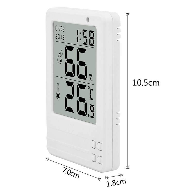 LCD Digital Thermometer Hygrometer Alarm Clock Calendar Weather Station Desk Clock Temperature Humidity Meter Barometer Indoor W