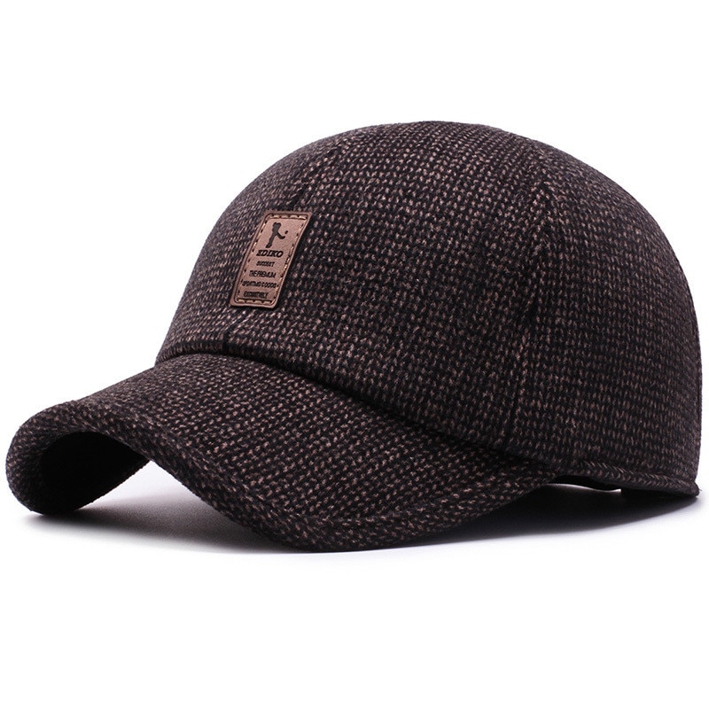 Winter Baseball Cap Voor Mannen Vrouwen Met Oorkleppen Warme Muts Dikker Snapback Cap Mannen Vader Hoeden Gehoorbescherming Pet: coffee