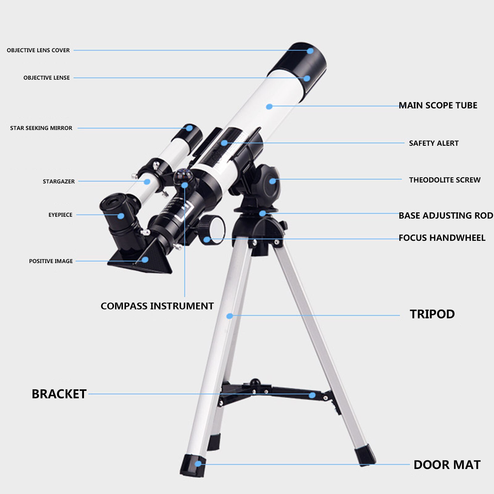 High Magnification Use Refraction Astronomical Telescope With Portable Tripod Sky Monocular Telescopio Space Observation