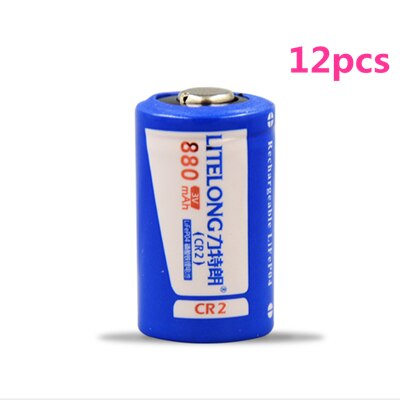 Original high power 880mah Cr2 3V LiFePO4 rechargeable lithium battery rangefinder camera battery: 12pcs battery