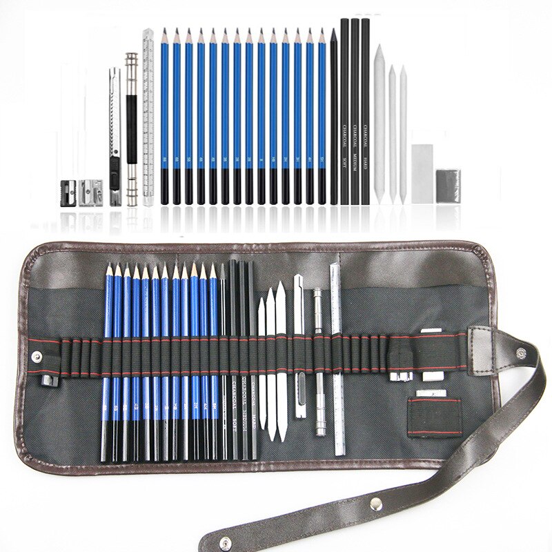 26 Pcs Sketch Drawing Pencil Set Beginners Drawing Supplies Tools Eraser Cutter Drawing Suit Art Kit Painter Students Art Supply