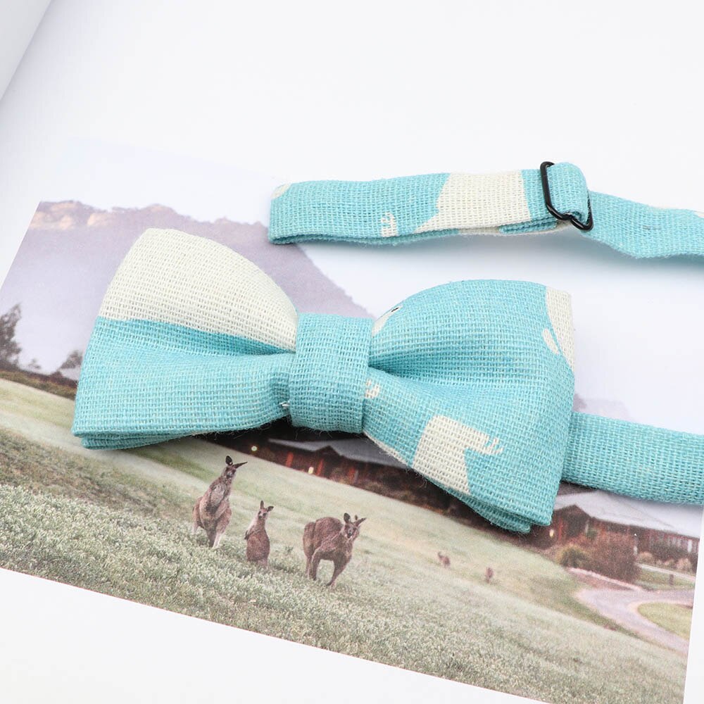 Gravata borboleta ajustável para crianças, de linho, desenho animado, animal, flor, borboleta, presente, festa, laço, acessórios: Preto Verde