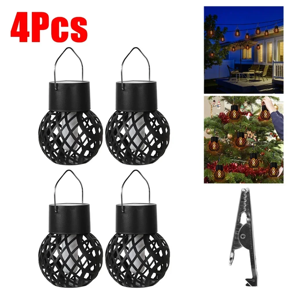 Mini hanglamp op zonne-energie met vlameffect, tuindecoratie, sprookjesachtige lamp op zonne-energie voor terras, tuin en erf.: Blauw