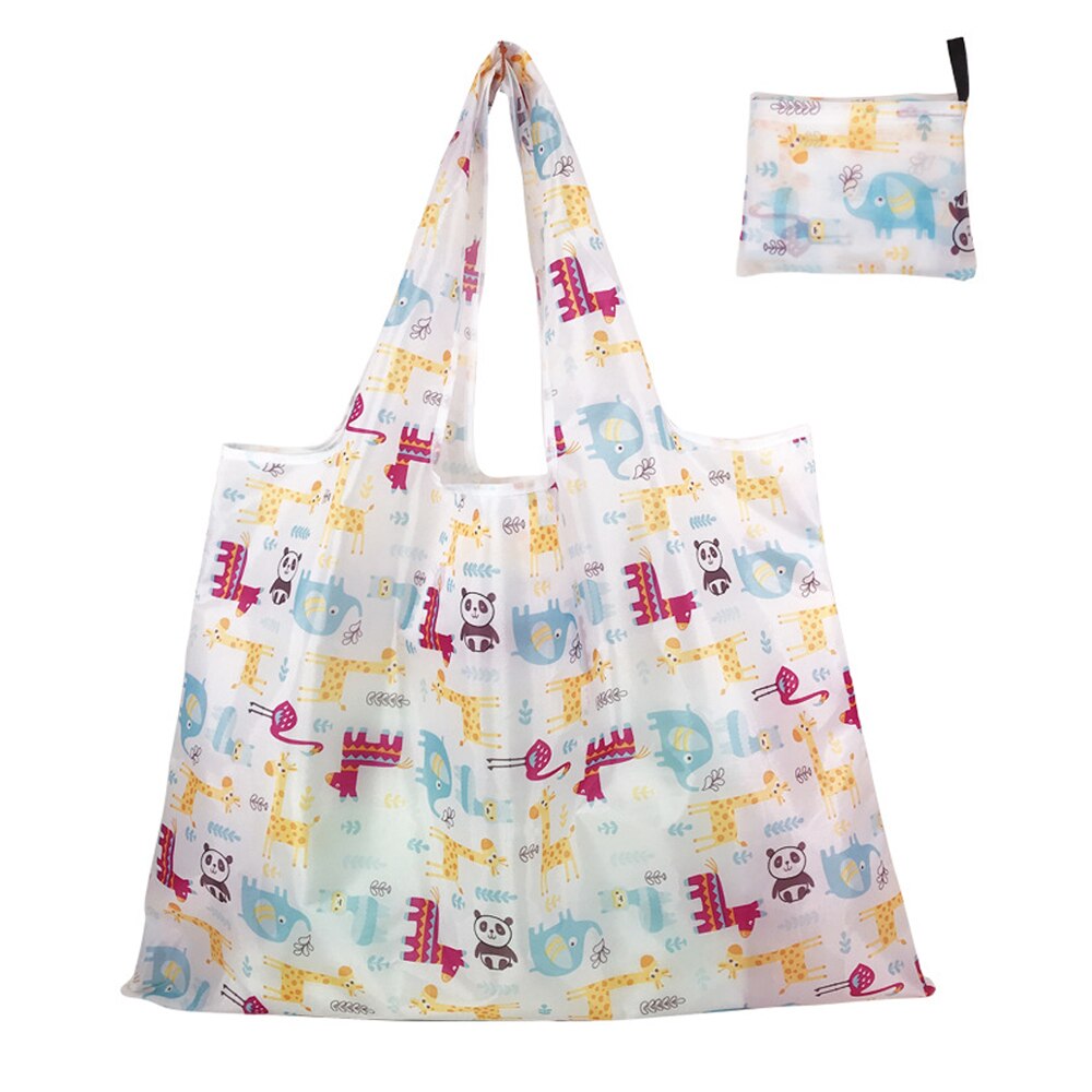 Foldable Shopping Bags Eco Reusable Storage Bags Cartoon Animal Floral Fruit Pattern Sundries Organizer Bags 56x46cm 1PC: 6