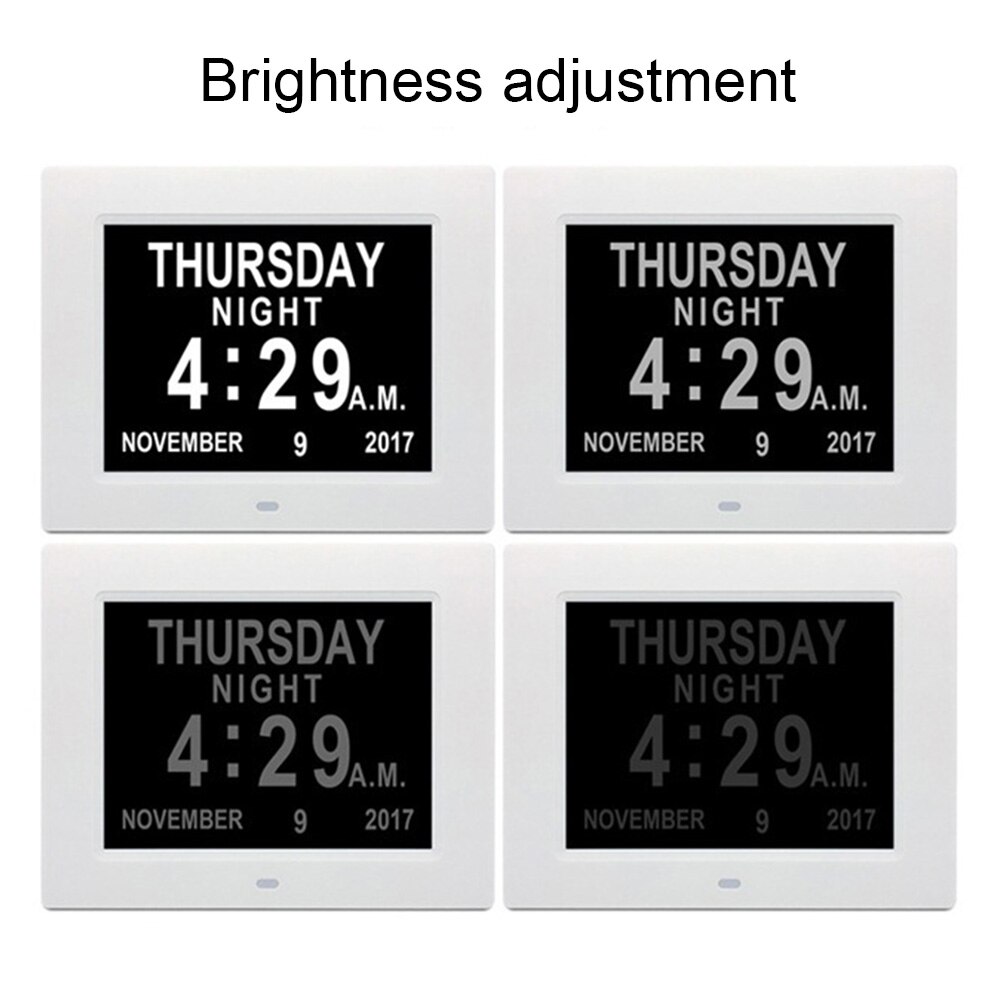 Digital Alarm Clock LED Large Screen Display Home Decor Elderly Take Medicine Reminder Calendar Clocks for Alzheimer&#39;s Sufferers