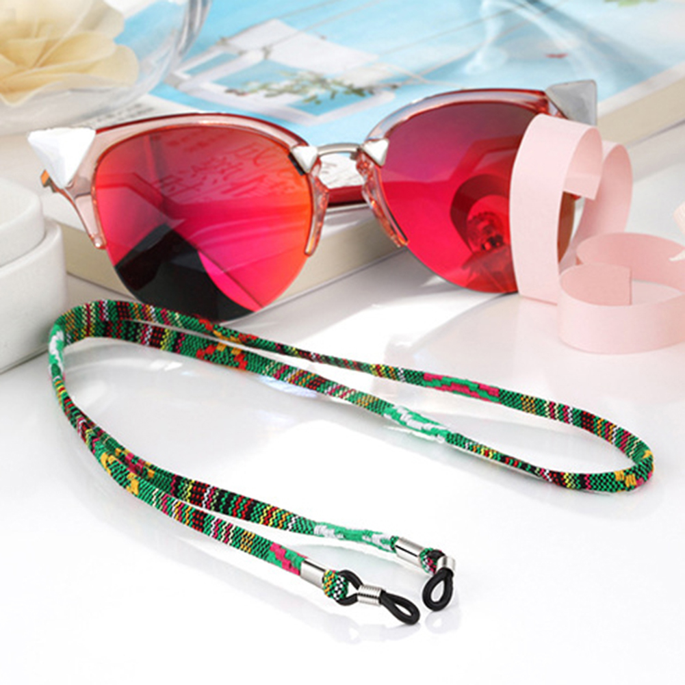 5mm breda retro glasögon solglasögon halssnöre snöre hållarrem glasögon lanyard hållare etnisk stil solglasögon sladdrem: Grön