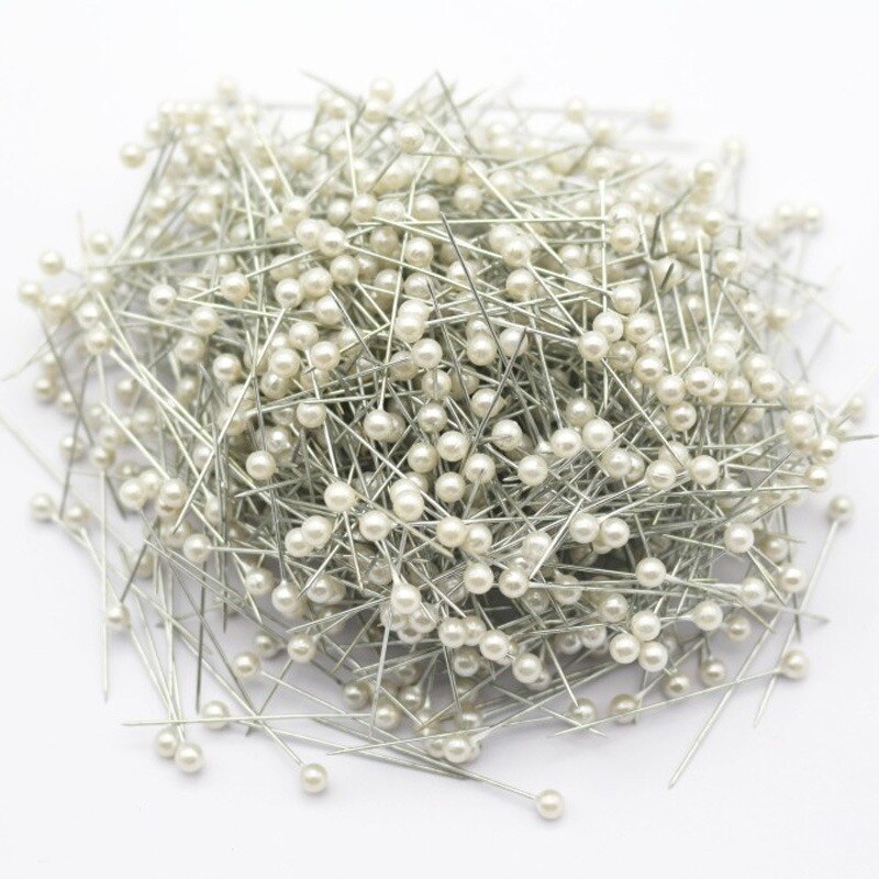100Pcs Parel Naald Ronde Hoofd Kleding Naald Diy Decoratie Ambachten Bruiloft Broche Naald Naald Positionering Doos