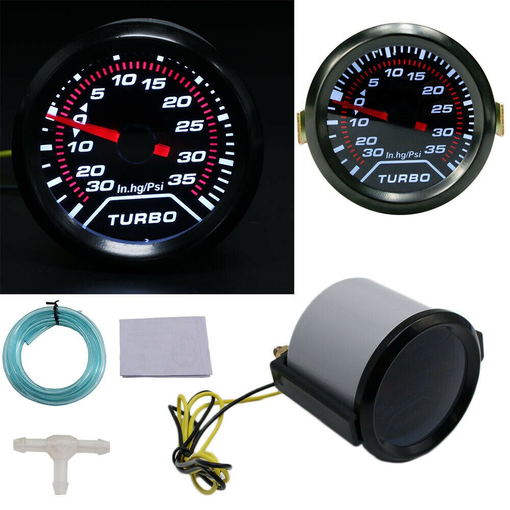 Universal Turbo Boost Gauge Car Kit 2inch LED Pressure Vacuum Meter & 1.73m Hose
